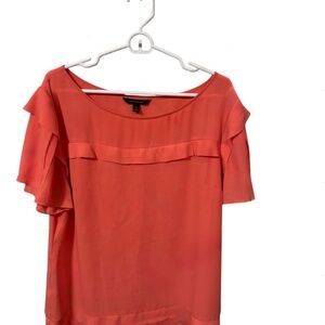 Banana Republic coral blouse with ruffles and flowy sleeve women's XL